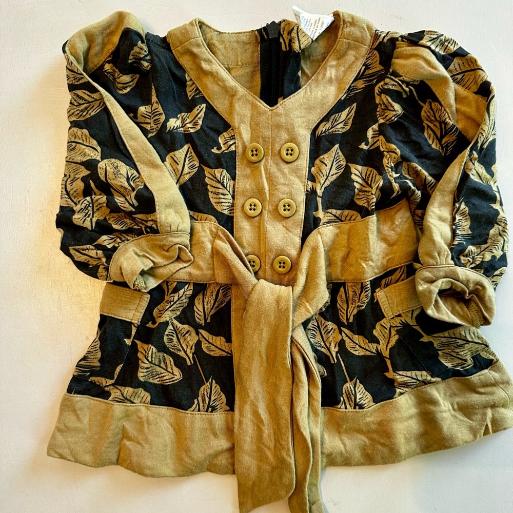 Kate Quinn Long Sleeve Peasant Top | Golden Woods Leaf | Modal